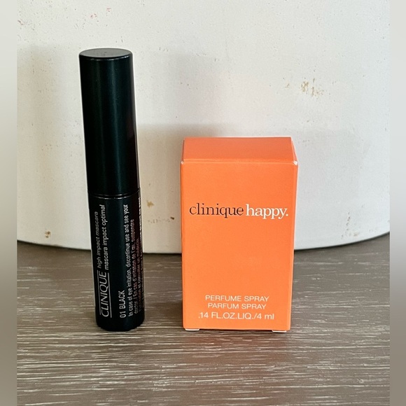 Clinique Happy Spray Perfume & 01 Black Mascara Mini 0.14 oz - Picture 2 of 7